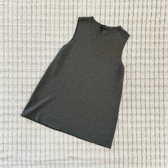 Eileen Fisher The Icons Sleeveless Tunic Wool Ash - Picture 3 of 6
